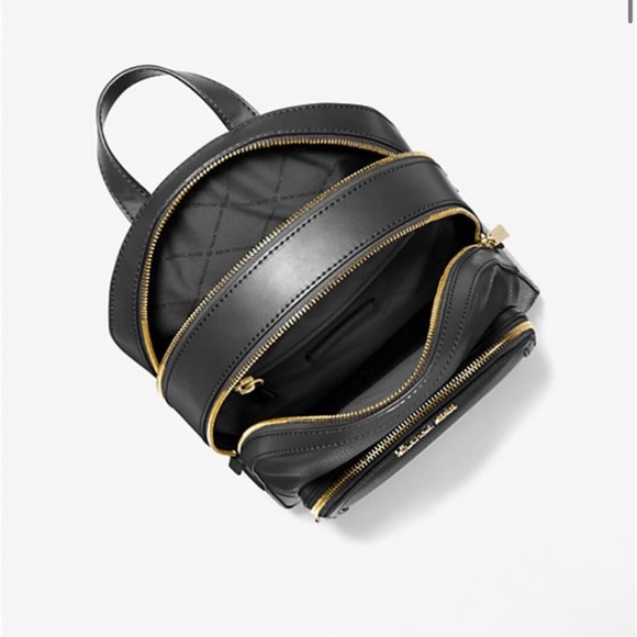 NWT Michael Kors Black Pebbled Backpack - Picture 3 of 5